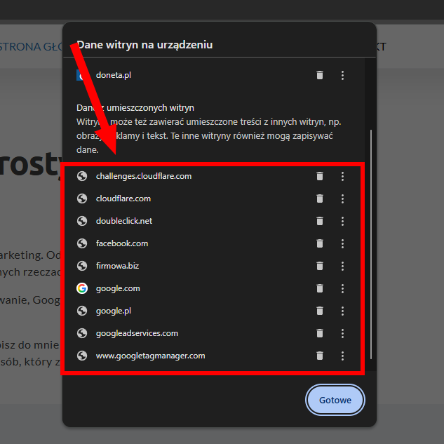 blog strona wymaga okienka cookies