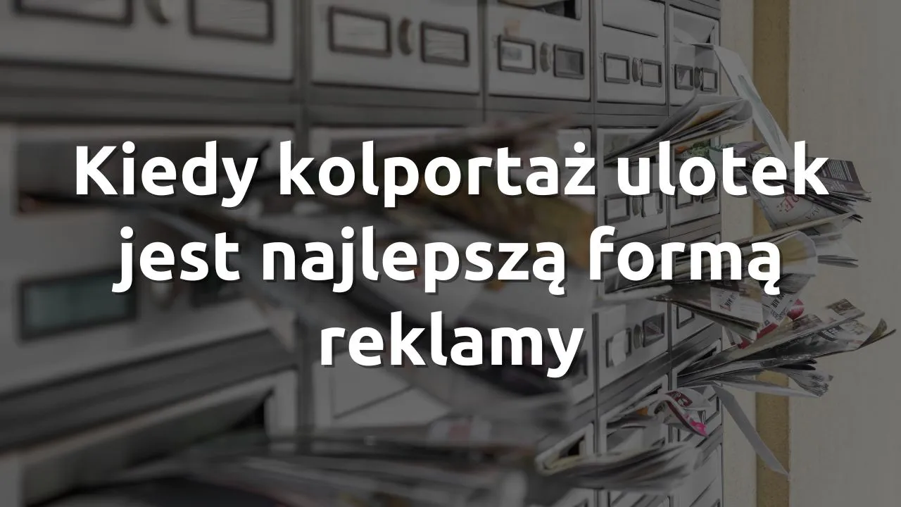 Kiedy kolportaż ulotek jest najlepszą formą reklamy