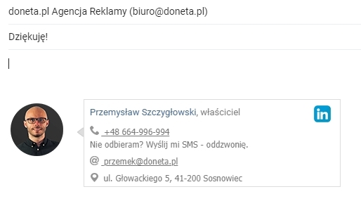 Stopka w mailu Przemka Szczygłowskiego